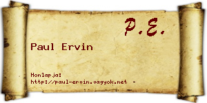 Paul Ervin névjegykártya